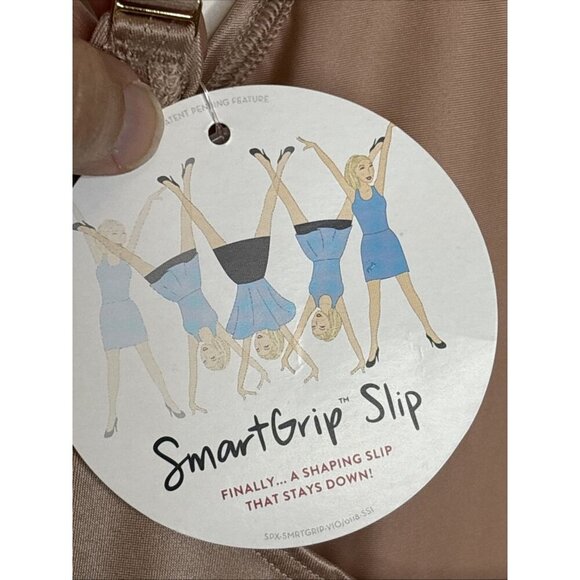 Spanx Smartgrip Open Bust Slip Tan Size Medium Full Shaping Control Slip - Picture 3 of 6